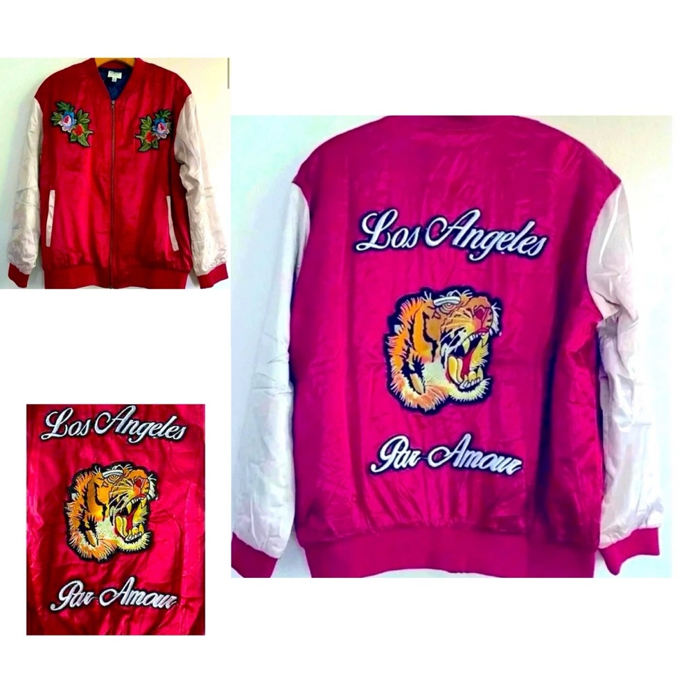 Hayden "Los Angeles Par Amour" Satin Bomber Jacket - Picture 6 of 7